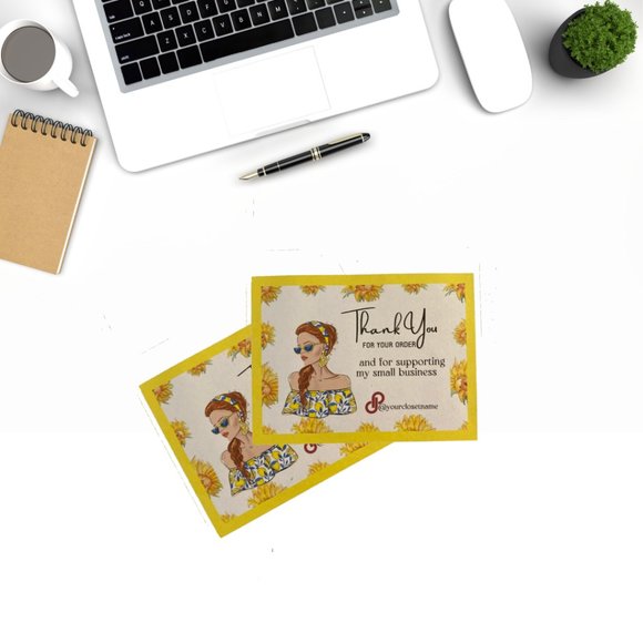 Fall In Love with Sunflowers Business Card, Rustic Business Cards, Small Busines - Picture 3 of 6